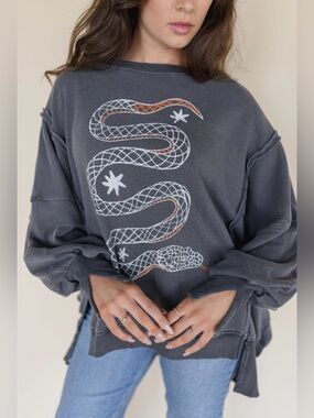 FREE PEOPLE, WE THE FREE Camden Pullover in Snake Combo